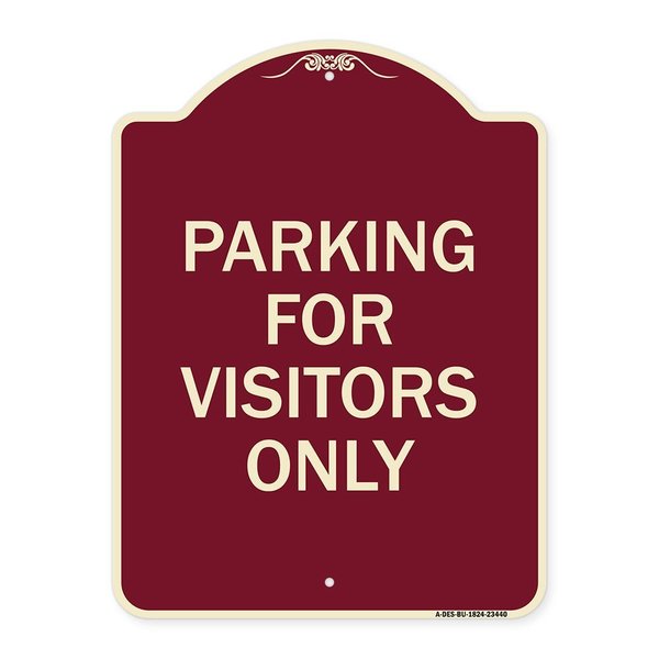 Signmission Parking for Visitors Only Heavy-Gauge Aluminum Architectural Sign, 24" x 18", BU-1824-23440 A-DES-BU-1824-23440
